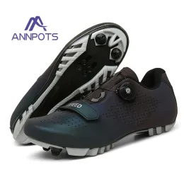 Calzature Uomo Scarpe da Mountain Bike SPD Scarpe con tacchetti per bicicletta autobloccanti Scarpe da donna a velocità piatta Sneaker da ciclismo su strada ultraleggere Scarpe MTB