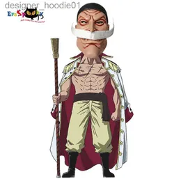 cosplay Trajes de anime Eraspooky Anime japonês tudo-em-um role-playing Edward Newgate Máscara Pirata Líder da equipe vem com máscara Prop Barba branca PerucaC24320