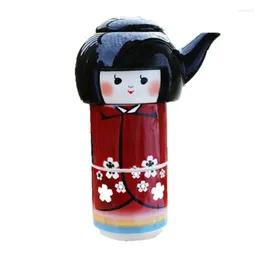 Teaware sätter Creative Q Version Kimono Girl Ceramic Teapot Teacup Three-Piece Cartoon Afternoon Tea Kettle Set Birthday Present X5554