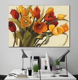 Dipinto a mano su tela dipinto ad olio fiori astratti Dipinti di Shirley Novak Tulip Time opere d'arte floreali per la decorazione della parete5939886