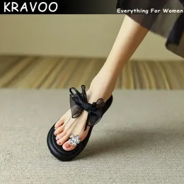 Flops Kravoo Platform Shoes for Women Clip Toe Toe Slippers Slippers Rhinestone Lace Butterflyknot Sandals Retro Flip Flops الشاطئ الشاطئ