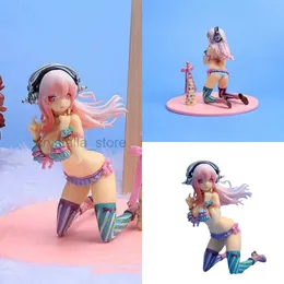 Manga Super Sonico Figurine Animacja Kolorowe stroje kąpielowe Dolls Figurki Garaż anime Zestawy PVC Dekoracje samochodu dla dziecka 240319