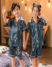 Letter Mönster KID039S PAJAMAS SUMMER NY BOY039S GIRL039S KORT SLEEVE PAJAMAS kostym Children039S Kort ärm hem CL6660760