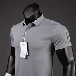 2023 Męska koszula polo Summer Szybkie suszenie sportowa koszula Polo Women Domensed Design Oddychalny kołnierz polo odblaskowy pasek T-shirt 240320
