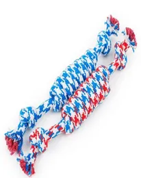 Dog Rope Fun Pet Chew Knot Toy Cotton Stripe Rope Dog Toy Durable High Quality Dog Accessories Whole DHL 1386357