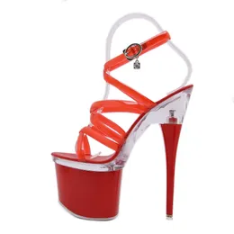 Dress Shoes Women Sandals Transparent Fairy Puple Dancing Striptease Female 2020 Model high-heeled 18CM Wedding H240321VK70ZURY