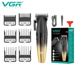 VGR Hair Clipper Professional Hair Trimmer 9000 RPM Barber Hair Cutting Machine Digital Display Haircut Clipper for Men V-003 240306