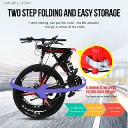 26 Inch Folding Mountain Bike Korea 21/24/27 Speed Double Disc