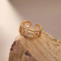 Ny Super Sparkling Full Diamond Open Bridal Versatile Crystal Style Light Ring