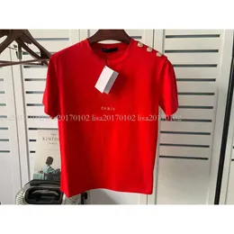 TSHIRT 럭셔리 남성 디자이너 티셔츠 검은 빨간색 편지 인쇄 셔츠 짧은 슬리브 티셔츠 패션 브랜드 디자이너 탑 티 아시아 크기 XS-XXL