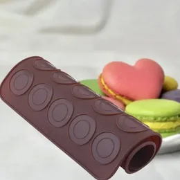 Tapete de cozimento de macaron de silicone - tapete de pastelaria antiaderente e reutilizável com layout de 30 cavidades para macarons perfeitos, marrom