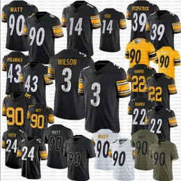 Russell Wilson Justin Fields George Pickens TJ Watt Football Jerseys Patrick Queen Joey Porter Najee Harris Freiermuth Fitzpatrick Polamalu Roethlisberger