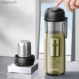 Vattenflaskor fanjane te kopp med magnet te infuser -20 till 100 bpa gratis 1000 ml sport tritan plast vatten flask kopp med filter yq240320