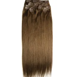 Rozszerzenia Zzhair 220G400G 16 „26” maszyna Made Remy 12pcs Set Clips in Human Hair Extensons Cała głowa naturalna prosta