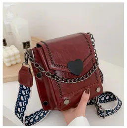 Shoulder Bags Women Pu Leather Small Crossbody Bag Wide Strap Fashion One-shoulder Square Mobile Phone Chain Handbag Ladies