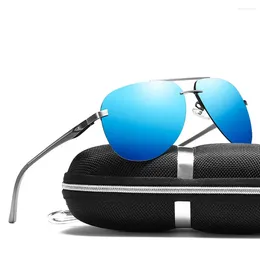 Sunglasses XaYbZc Men Polarized Brand Design Sun Glasses Aluminum Leg Mirror Lens For Men/women