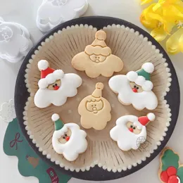 Pişirme Kalıpları Noel Noel Baba Çerez Kesici Noel Dekorasyon Bisküvi Damga Şeker Zanaat Fondan Kek Araçları Aksesuarlar Mutfak Eşyası