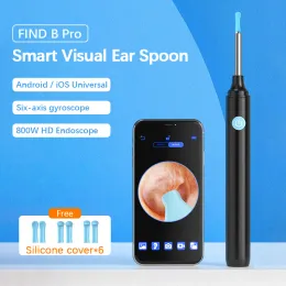 Kontrollera YouPin Sunuo Smart Visual Ear Picker Cleaner Wireless Luminous EarPick med Camera HD Otoscope Endoskop Remover App Syniabel