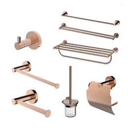 Bath Accessory Set Simply Round Rose Gold Stainless Steel El Room Luxury Bathroom Hardware