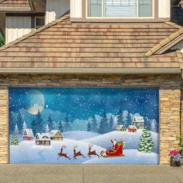 Tapeçarias celebração do feriado decoração requintado estilo de natal tapeçaria sazonal porta da garagem capa com festa de cor rica