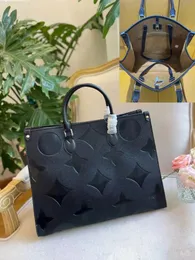 Duża pojemność torba mody sac femme designer torba gm mm wytłaczanie czarnych kwiatów torby na ramię