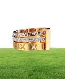 Anéis de numerais romanos de banda larga para homens e mulheres tamanho completo 612 ouro prata rosa chapeamento design de moda joias de qualidade em aço inoxidável5845492
