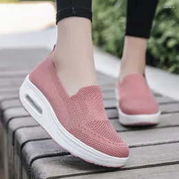 Casual Schuhe 2024 Sommer Eine Stufe Dicke Sohle Erhöhte Luft Kissen Sport Shake Weben Mesh Atmungsaktive frauen