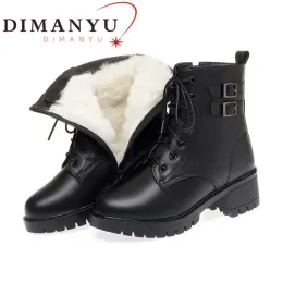 Botas botas de inverno mulheres tamanho grande 41 42 43 lã natural mulher quente botas neve