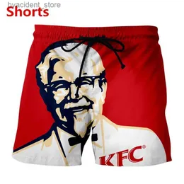 Herren Shorts New KFC Colonel Funny 3D Print Kausalkleidung Mode Männer Frauen Hip Hop Shorts Plus Size S-7xl Männer lässige Shorts L240320
