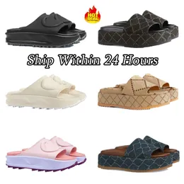 Designer Sandals Slippers Top quality Womens Summer platform flat Slides Rubber Thick sole heels Men Women Shoes Macaron embossed slides Big size 35-45