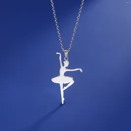 Colares de pingente Lemegeton Clássico Artista Ballet Dancer Colar para Mulheres Jóias de Aço Inoxidável 2024 Moda Presente Whosesale