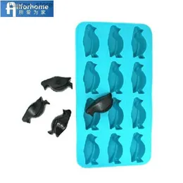 Ice Cream Tools Allforhome 12 Cavity Penguin Shape Ice Cube Tray Ice Ball Maker Ice Cream Mould Summer Party Ice Lattice Mold Plastic Wholesale L240319