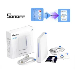 Управление Sonoff Ihost Smart Home Hub Интеграция Apple Home NodeRED с материей WiFi Zigbee Gateway Совместимость с устройствами Wi-Fi LAN Открытый API