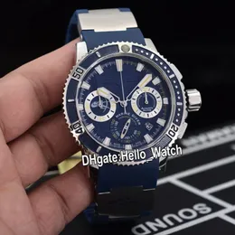 Новые 45 мм Diver Marine 353-98LE-3 Artemis 353-98LE синий циферблат Miyota кварцевый хронограф мужские часы стальной корпус синий каучуковый ремешок Hell254G