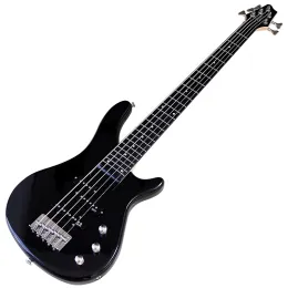 Гитара 5 струнная электрическая бас -гитара 43 -дюймовая черная сплошная сплошная древесная кузов с высокой глянцевой бас -гитарой активная гитара