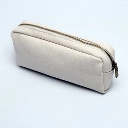 Cosmetic Bags 3pcs Bag Canvas Blank Large Capacity Long Pencil Box Mix Color