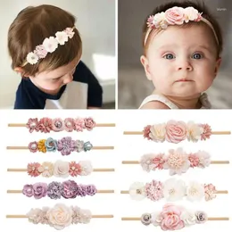 Hårtillbehör Flower Hairband Baby Party Headwear Band Boutique Head Holiday Celebration Headdress