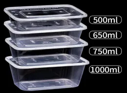 Caixa descartável para alimentos, 500 650 750ml 1000ml, formato retangular, recipiente de alimentos para bolo, suporte para alimentos, 300 unidades, rápido sh6941471