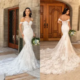 Abiti da Kitty Chen Abiti da sposa con applicazioni in pizzo Abito da sposa a sirena senza schienale con scollo a cuore sexy su misura Abiti da sposa