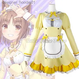 Cosplay Anime Costumes Nekopara Chocolate Lolita Maid Dress Plack for Anime Game Vanilla Coconut Azuki sukienka i nagłówek imprezowy Women Wearc24320