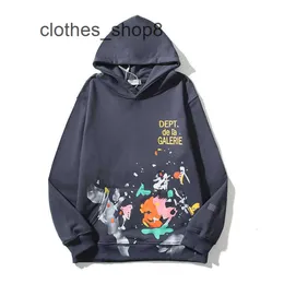 Designer Hoodie Men's Gallerrys Sweatshirt Sweater Dept S 2023 Spring and Autumn New Ink Splashing Graffiti Sports Men's Women's H JEI4 V8LF