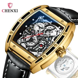 Uhren Chenxi Mechanische Uhr Männer Leder Band Automatische Mechanische Uhren Männer Skeleton Uhren Relogio Masculino Reloj Hombre