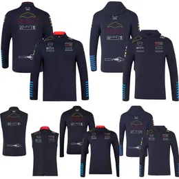 2024 F1フルレングスジップフーディーフォーミュラ1チーム20年プルオーバーパーカー新しいレーシングファンハーフジップスウェットシャツジャケットメン