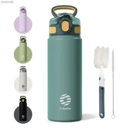 Bottiglie d'acqua FEIJIAN Thermos con cannuccia 600ml 720ml Tazza termica in acciaio inossidabile Boccetta termica per auto Bicchiere d'acqua per sport all'aria aperta yq240320