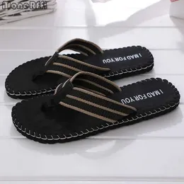 Slippers 2023 Summer Men Flip Flops Peach Sandals Non-Slip Disual Flat Slides for Indoor House Shoes Male Slipper H240322