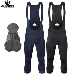 Ykywbike Radsport-Trägerhose 3 4 Herren 4 Stunden Fahrt gepolsterte Shorts Pro Road Fahrradstrumpfhose Hose Bib Bike Short 240315