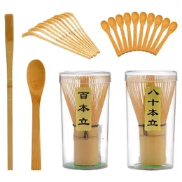 Zestawy herbaveware 3PC/Set Tea łyżka łyżka narzędzie Bamboo Tranditional pędzel do domu