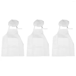 Bowls 6-Piece Children's Apron And Chef Hat Set Adjustable Kitchen For Cooking Painting