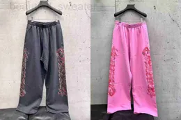 Pantaloni da uomo firmati Versione alta Parigi B famiglia 23 pantaloni sanitari aristocratici lavati con graffiti a fiamma da uomo e da donna vestibilità ampia lunga W7SM