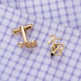 Gemelos Personalizados Boda Letter Name Cufflinks For Mens Jewelry Gifts Custom Initials Cuffs Buttons Wedding Groom 240315